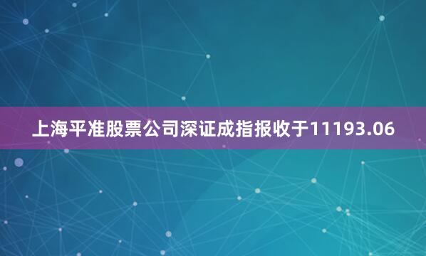 上海平准股票公司深证成指报收于11193.06