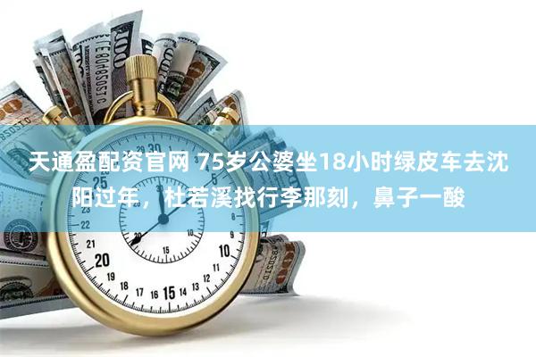 天通盈配资官网 75岁公婆坐18小时绿皮车去沈阳过年，杜若溪找行李那刻，鼻子一酸